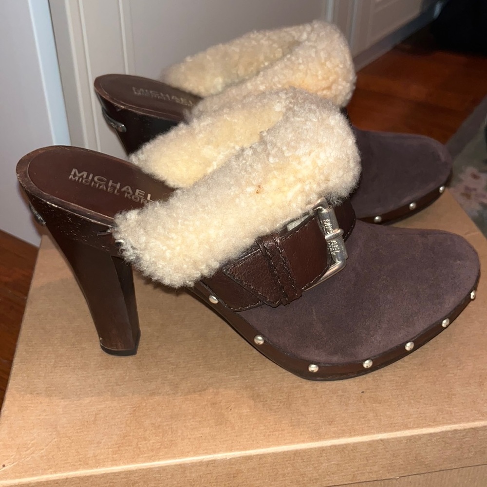 Brown Suede Mules by Michael Kors
